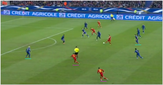 5th minute and Cabaye and Jallet conspire to gift Iniesta space